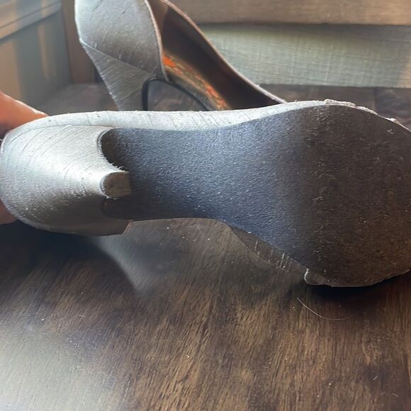 ROCKET DOG Open Toe Thai Silk Heels gray excellent condition size 8 - Picture 7 of 10